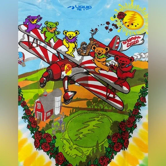 Grateful Dead Plane Airline Bears Men’s Tie Dye Shirt Available in M, L, XL, XX… - Picture 3 of 8